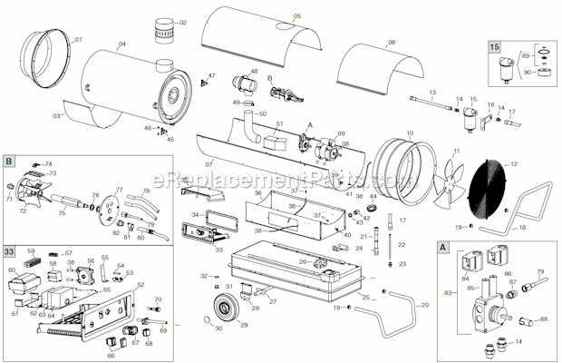 Page A Diagram and Parts List for 3000ID  Mr Heater Construction Heater